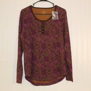 Northcrest Purple Floral Top Size Medium NWOT